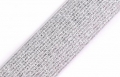 Gummiband - 3 cm  - Lurex silber weiß  Gürtel elastisch gewebt