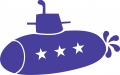 Bügelmotiv U-Boot blau