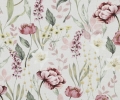 Reststück Trachten Dirndl Stoff  Linda - knitterarm - Blumen - cremeweiss zartrosa grün  - 90 cm