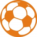 Bügelmotiv Fußball - orange