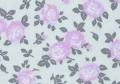Reststück Dirndl Stoff Baumwollsatin Blumen - hellgrau dunkelgrau rosa - 130 cm