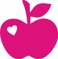 Bügelmotiv Apfel groß - pink
