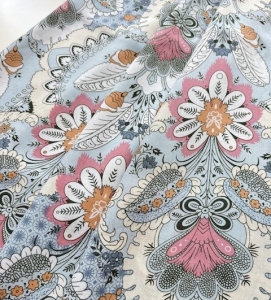 Reststck-Viskose-Stoff--Blumen---300-cm