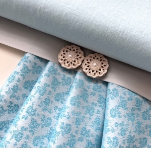 Jacquard-Dirndl-Stoffpaket-Spenzer-Rock-aqua