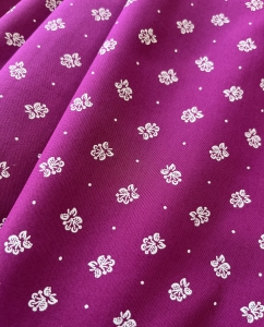 Reststck-Baumwollstoff-Dirndlstoff----Blumen---dunkle-beere----220-cm