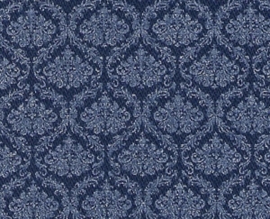 Trachten-Dirndl-Stoff--Baumwollkper---knitterarm--Ornamente---blaubeer-blau---50-cm