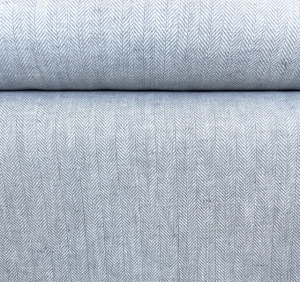 Reststck-Fischgrat-Halbleinen-Baumwoll-Leinenstoff---Twill----hellgrau----60-cm