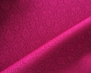 Reststck-Wollsatin-Jacquard-Mischgewebe-knitterfrei-Ornamentmuster---beere-magenta---115-cm