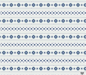 Baumwollstoff---Blumen----cremeweiss-blau---50-cm