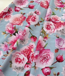 Reststck-Viskose-Stoff--Blumen---300-cm