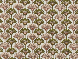 Viskose-Leinen---Blumen---olivgrn-koralle-pastell---Dirndl---50-cm