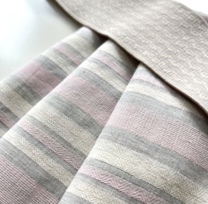 Jacquardrock-mit-Gummibund---Querstreifen-creme-rosa