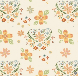 Baumwollstoff---Blumen-----pfirsich-peach----50-cm