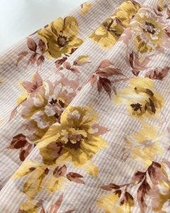 Italienischer-Voile---Streifen-Blumen-----100-cm