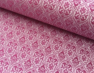 Reststck-Jacquard-Mischgewebe-knitterfrei-Ornamentmuster---himbeere-pink---150-cm