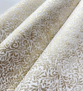 Jacquard---Dirndlstoff--gewebt----creme-gold---200-cm