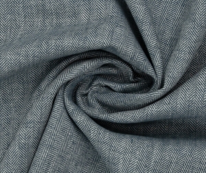 Fischgrat-Halbleinen-Baumwoll-Leinenstoff---Twill----petrol----50-cm