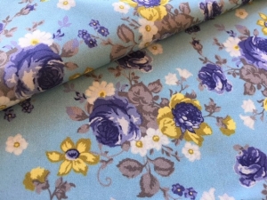 Dirndl-Stoff-Blumen---hellblau-gelb-taupe---50-cm