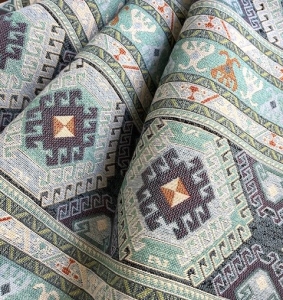 Gobelin-Jacquard---Dirndlstoff--gewebt--geometrisches-Muster---multicolor---190-cm
