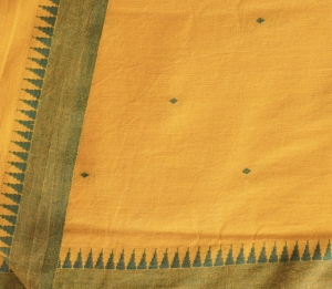 Baumwollstoff---Indien----handloom-bestickt-ocker--khaki---50-cm