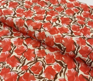 Viskose---Blumen-korallenrot-creme----50-cm