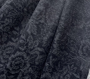 Wollsatin-Jacquard-knitterfrei-Blumenmuster---schwarz-grau---50-cm