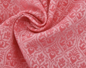 Reststck-Jacquard-Mischgewebe-knitterfrei-Ornamentmuster---koralle-korallenrot---38-cm
