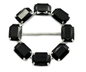 Dirndlspange-Schliee--Schrze---Metall---schwarz--silberfarben-30mm