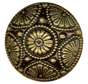 Metallknopf-flach----Dirndl---goldfarben-schwarz---15mm