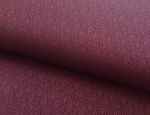 Reststck-Wollsatin-Jacquard-Mischgewebe-knitterfrei-Ornamentmuster---weinrot----55-cm