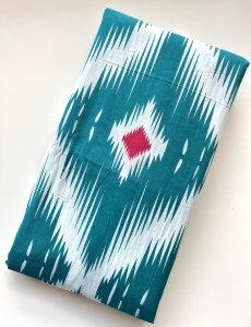 Baumwollstoff---Indien----geometrisches-Muster-petrol---50-cm