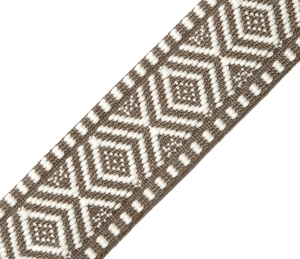 Dirndlgrtel---feste-Jacquardborte--mocca-wei---40-mm-breit----3-Meter