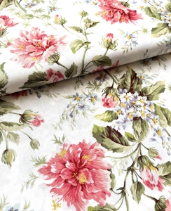 Dirndl-Stoff-Blumen---cremeweiss-grn-koralle-----100-cm