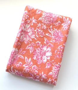 Baumwollstoff---Indien-----orange-rosa---50-cm