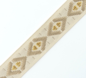 Borte-Jacquardborte-Webband-Band-creme-gold-----25-mm-breit----3-Meter