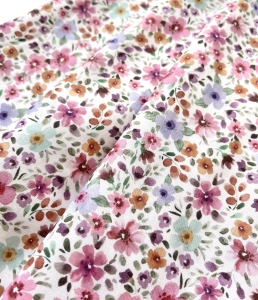 Trachten-Dirndl-Baumwolle----Blumen----wei-rosa-mint---50cm