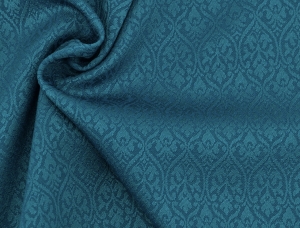 Reststck-Wollsatin-Jacquard-Mischgewebe-knitterfrei-Ornamentmuster---petrol----195-cm