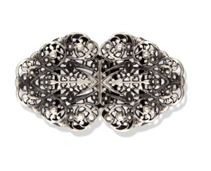 Dirndlschnalle-Schliee--Schrze---Metall---mittelgrau