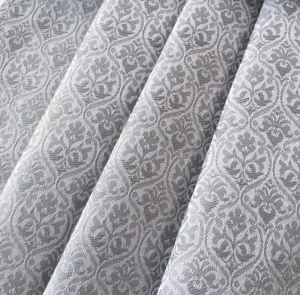 Reststck-Jacquard-Mischgewebe-knitterfrei-Ornamentmuster---silbergrau---88-cm