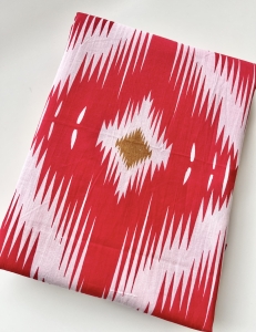 Baumwollstoff---Indien----geometrisches-Muster-rot---50-cm