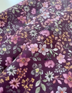 Trachten-Dirndl-Baumwolle----Blumen----bordeaux-rosa-grn---50cm