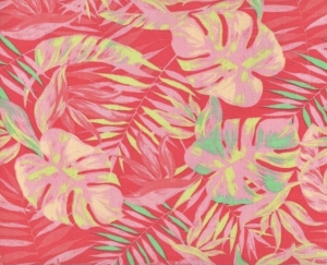 Baumwollstoff-Voile---Blumen----korallenrot--pink-grn-rosa----50-cm
