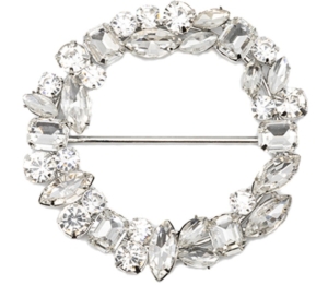 Dirndlschnalle-Schliee--Schrze---Metall---Strass-Steine--silberfarben