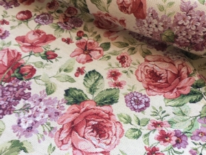 Gobelin-Trachten-Dirndl-Stoff--Jacquard-Julia---knitterfrei---groe-Blumen---cremeweiss---50-cm