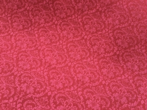 Reststck-Dirndl-Stoff-Baumwollsatin-Ornamente---korallenrot-rot-Ton-in-Ton---166-cm