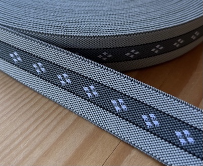 Bild 1 von Gummiband für Trachtengürtel - 2,5 cm  - grau -  Dirndlgürtel elastisch gewebt