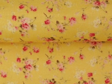 Bild 1 von Dirndl Stoff Blumen - senf gelb - 50 cm