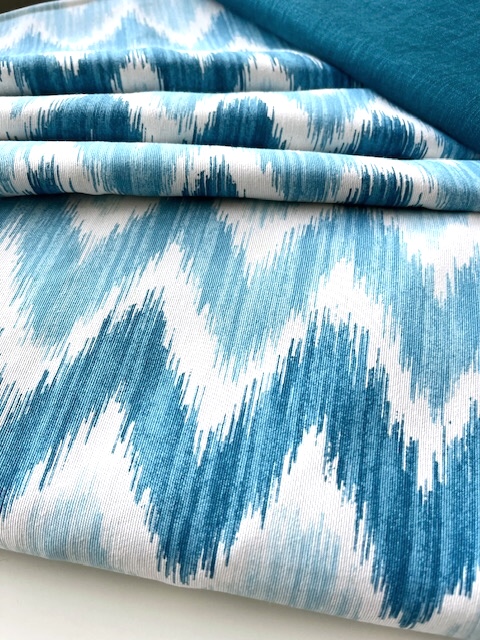 Bild 1 von Trachten Dirndl Stoff - Zackenmuster - Muster - Petroltöne - 200cm