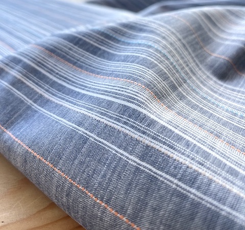 Bild 1 von Baumwoll-Viskose Stoff Streifen Dirndl - Chambray garngefärbt - 50 cm