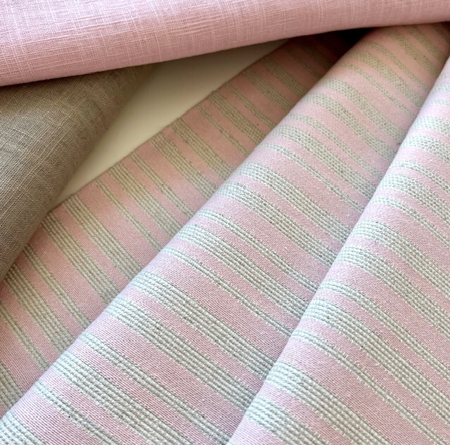 Bild 1 von Gobelin Jacquard - Dirndlstoff  gewebt  Streifen - zartrosa ivory - 100 cm